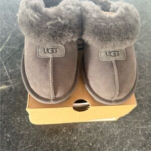 UGG Women's Gray Furry Slippers
